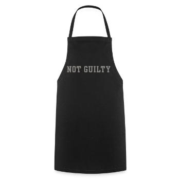 Non coupable Déclaration drôle minimaliste Humour juridique - Tablier de cuisine - noir - Devant - AI Model Male 185 dark (185cm)
