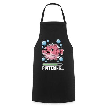 Puffer Fish Sayings Funny Puffer Fish Gift - Cooking Apron - black - Front - AI Model Male 185 dark (185cm)