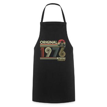 Original 1976 Jahrgang Vintage Retro Geburtstag - Kochschürze - Schwarz - Vorne - AI Model Male 185 dark (185cm)