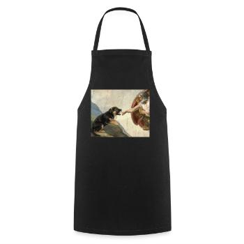 Mème du chien berger de la main du chien Dieu - Tablier de cuisine - noir - Devant - AI Model Male 185 dark (185cm)