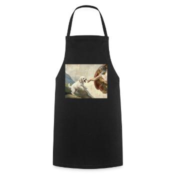 Dog God Hand Poodle Dogs meme - Cooking Apron - black - Front - AI Model Male 185 dark (185cm)
