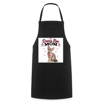 Devon Rex Maman Chat Cœur - Tablier de cuisine - noir - Devant - AI Model Male 185 dark (185cm)