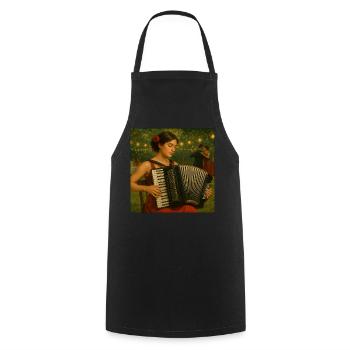 Accordéoniste au festival de danse d’été - Tablier de cuisine - noir - Devant - AI Model Male 185 dark (185cm)