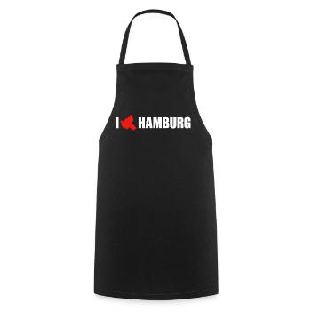 I love Hamburg - Kochschürze - Schwarz - Vorne - AI Model Male 185 dark (185cm)