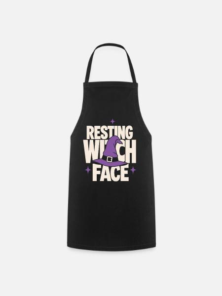 Resting Witch Face Hexenhut - Kochschürze - Schwarz