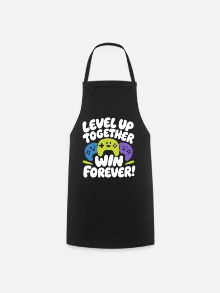 Level Up Together Win Forever - Kochschürze - Schwarz