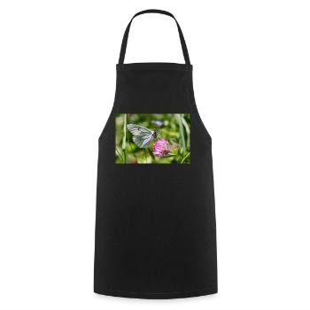 Tree White Butterfly on Blossom - Cooking Apron - black - Front - AI Model Male 185 dark (185cm)