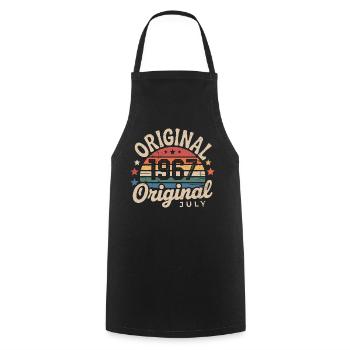 Original July 1967 Retro Vintage Birthday - Cooking Apron - black - Front - AI Model Male 185 dark (185cm)