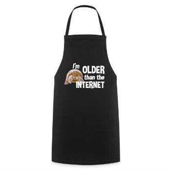 I'm older than the Internet - Turtle - Cooking Apron - black - Front - AI Model Male 185 dark (185cm)