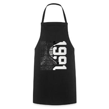 35 YEARS OLD LIMITED EDITION 1991 35TH BIRTHDAY - Cooking Apron - black - Front - AI Model Male 185 dark (185cm)