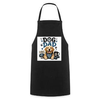 Dog dad design paw love style - Cooking Apron - black - Front - AI Model Male 185 dark (185cm)