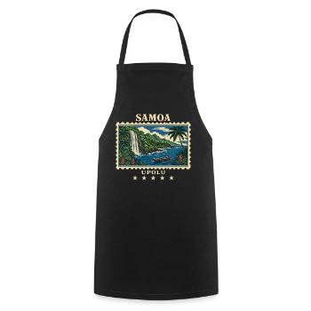Samoa Upolu Vintage Travel Brand - Cooking Apron - black - Front - AI Model Male 185 dark (185cm)