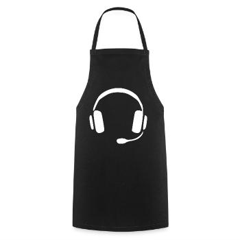 Headphone headset gift - Cooking Apron - black - Front - AI Model Male 185 dark (185cm)