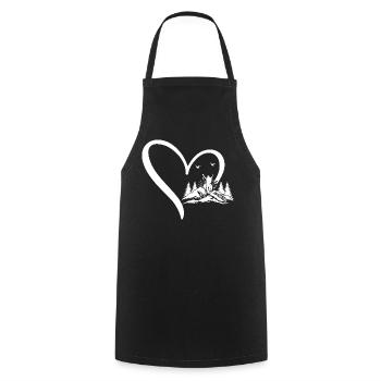 Randonnée Lover Montagne Randonnée Cœur Amoureuse de la Montagne - Tablier de cuisine - noir - Devant - AI Model Male 185 dark (185cm)