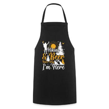 Randonnée et bière, c’est pour ça que je suis là - Randonnée drôle - Tablier de cuisine - noir - Devant - AI Model Male 185 dark (185cm)
