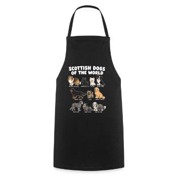 Chiens écossais de races mignonnes - Tablier de cuisine - noir - Devant - AI Model Male 185 dark (185cm)