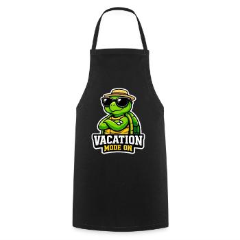 Coole Schildkröte Urlaub Sommer Spruch Vacation  - Kochschürze - Schwarz - Vorne - AI Model Male 185 dark (185cm)