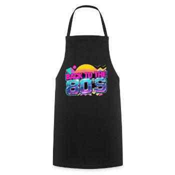 Back to the 80s Neon Retro - Cooking Apron - black - Front - AI Model Male 185 dark (185cm)