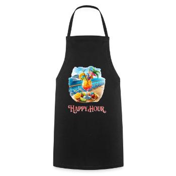En se déplaçant vers l’happy hour - Tablier de cuisine - noir - Devant - AI Model Male 185 dark (185cm)