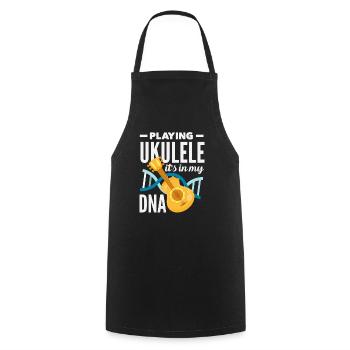 Designs et expressions amusantes de ukulélé - Tablier de cuisine - noir - Devant - AI Model Male 185 dark (185cm)