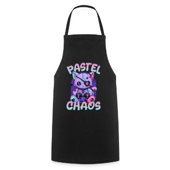 Pastel Goth Soft Goth Gaming Gamer - Cooking Apron - black - Front - AI Model Male 185 dark (185cm)