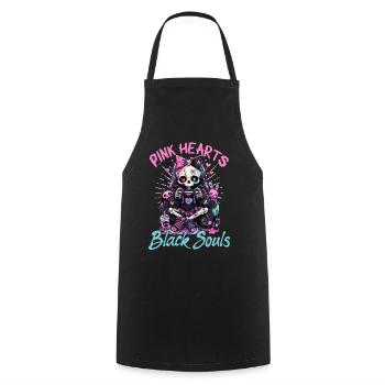 Pastel Goth Soft Goth Gaming Gamer - Kochschürze - Schwarz - Vorne - AI Model Male 185 dark (185cm)