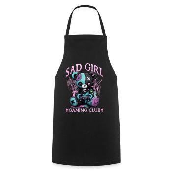 Pastel Goth Soft Goth Gaming Gamer - Kochschürze - Schwarz - Vorne - AI Model Male 185 dark (185cm)