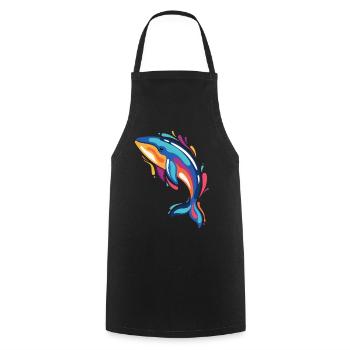 Colorful whale in the ocean for sea lovers and - Cooking Apron - black - Front - AI Model Male 185 dark (185cm)