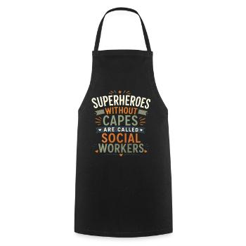 Cadeau d’assistant social pour l’école LCSW - Tablier de cuisine - noir - Devant - AI Model Male 185 dark (185cm)