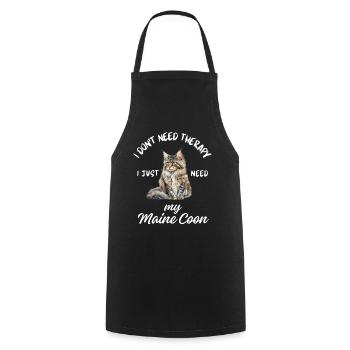 Thérapie Maine Coon - Tablier de cuisine - noir - Devant - AI Model Male 185 dark (185cm)
