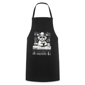 Cowboy Dog Bière Drôle Maltheser - Tablier de cuisine - noir - Devant - AI Model Male 185 dark (185cm)
