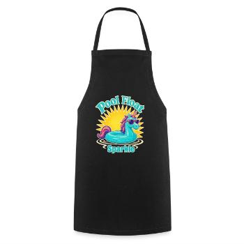 Étincelle de flotteur de piscine rétro, flotteur de licorne pailleté Su - Tablier de cuisine - noir - Devant - AI Model Male 185 dark (185cm)