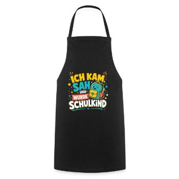 Schulkind - Kochschürze - Schwarz - Vorne - AI Model Male 185 dark (185cm)