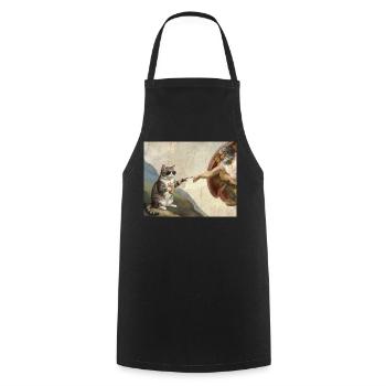 Katze Schlägt Gottes Hand Lustiges Katzen meme - Kochschürze - Schwarz - Vorne - AI Model Male 185 dark (185cm)