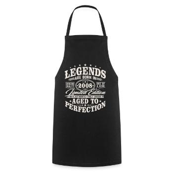 2008 Vintage Born Legends Vintage Birthday - Cooking Apron - black - Front - AI Model Male 185 dark (185cm)
