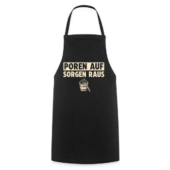 Poren auf Sorgen raus Sauna - Kochschürze - Schwarz - Vorne - AI Model Male 185 dark (185cm)