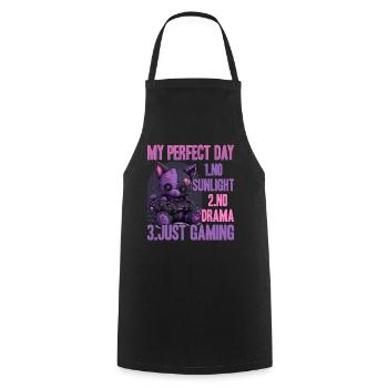 Pastel Goth Soft Goth Gaming Gamer - Kochschürze - Schwarz - Vorne - AI Model Male 185 dark (185cm)
