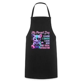 Pastel Goth Soft Goth Gaming Gamer - Kochschürze - Schwarz - Vorne - AI Model Male 185 dark (185cm)