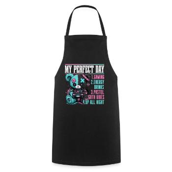 Pastel Goth Soft Goth Gaming Gamer - Kochschürze - Schwarz - Vorne - AI Model Male 185 dark (185cm)