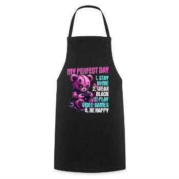 Pastel Goth Soft Goth Gaming Gamer - Tablier de cuisine - noir - Devant - AI Model Male 185 dark (185cm)