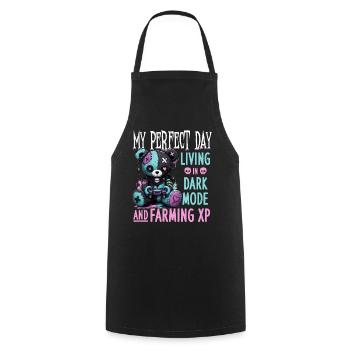 Pastel Goth Soft Goth Gaming Gamer - Kochschürze - Schwarz - Vorne - AI Model Male 185 dark (185cm)