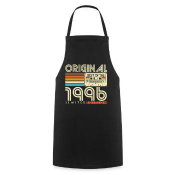 Original 1996 Jahrgang Vintage Retro Geburtstag - Kochschürze - Schwarz - Vorne - AI Model Male 185 dark (185cm)