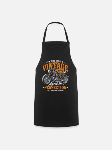 Cadeau d’anniversaire de moto vintage vintage 1976 - Tablier de cuisine - noir