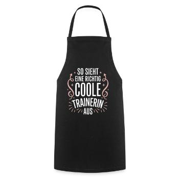 So sieht eine coole Trainerin aus - Kochschürze - Schwarz - Vorne - AI Model Male 185 dark (185cm)