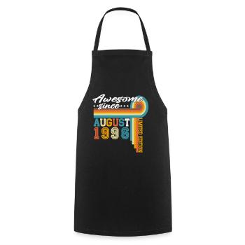August 1996 Vintage Retro Birthday Gift Goon - Cooking Apron - black - Front - AI Model Male 185 dark (185cm)
