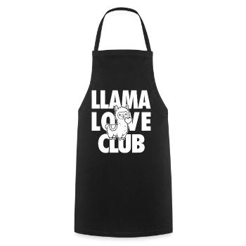 Llama Love Club – Llama with a heart - Cooking Apron - black - Front - AI Model Male 185 dark (185cm)
