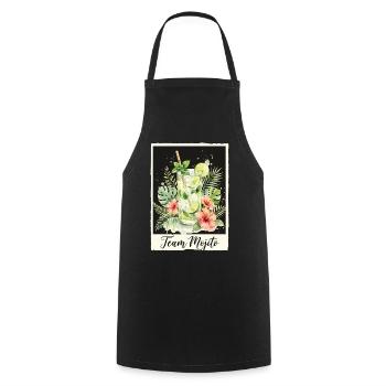 JGA Mojito Cocktail Barkeeper - Kochschürze - Schwarz - Vorne - AI Model Male 185 dark (185cm)