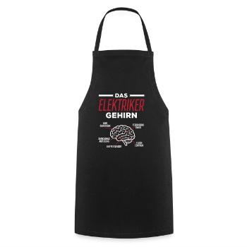 Elektriker Gehirn Beruf Humor - Kochschürze - Schwarz - Vorne - AI Model Male 185 dark (185cm)