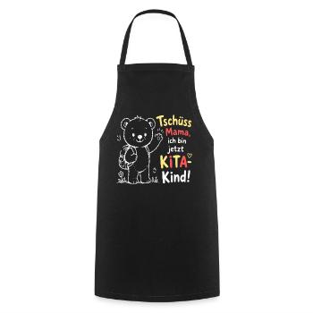 Kita Kind Abschied mit Mama - Kochschürze - Schwarz - Vorne - AI Model Male 185 dark (185cm)