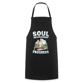 Soul Refurbishment In Progress Yoga Meditation - Cooking Apron - black - Front - AI Model Male 185 dark (185cm)